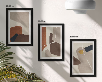 Triptych v ráme Abstraktné boho maľby tvarov v modernom štýle