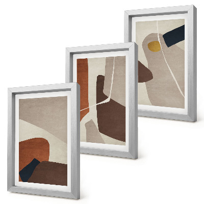 Triptych v ráme Abstraktné boho maľby tvarov v modernom štýle
