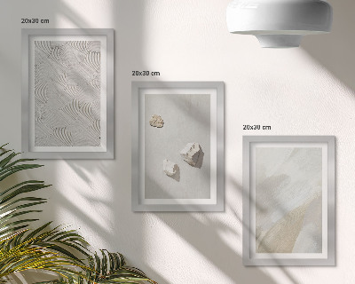 Triptych v ráme Piesok, kamene a moderné textúry farieb
