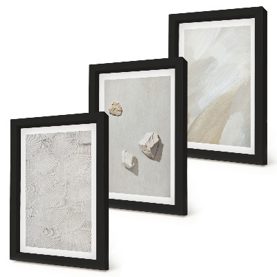 Triptych v ráme Piesok, kamene a moderné textúry farieb