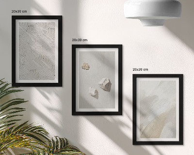 Triptych v ráme Piesok, kamene a moderné textúry farieb