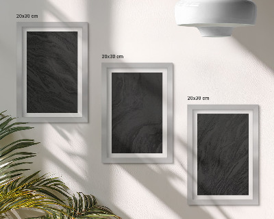 Triptych v ráme Elegantné textúry tmavého mramoru v očarujúcom štýle
