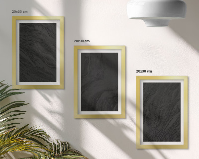 Triptych v ráme Elegantné textúry tmavého mramoru v očarujúcom štýle