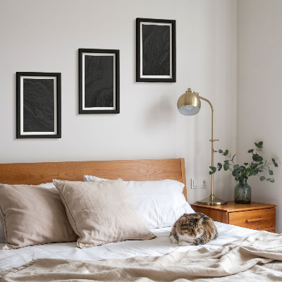 Triptych v ráme Elegantné textúry tmavého mramoru v očarujúcom štýle