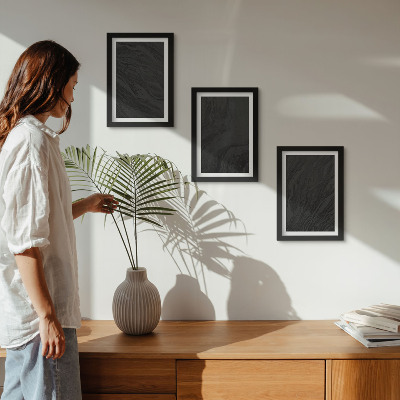 Triptych v ráme Elegantné textúry tmavého mramoru v očarujúcom štýle
