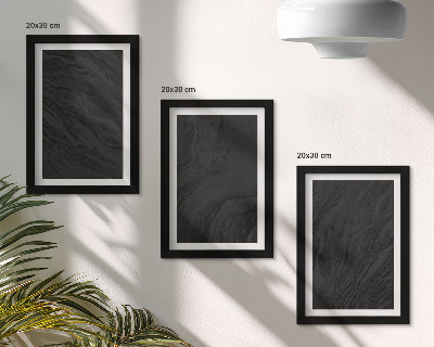 Triptych v ráme Elegantné textúry tmavého mramoru v očarujúcom štýle