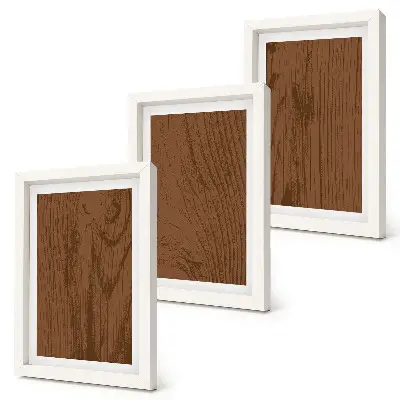 Triptych v ráme drevený vzor s textúrou stromovej kôry v minimalistickom štýle