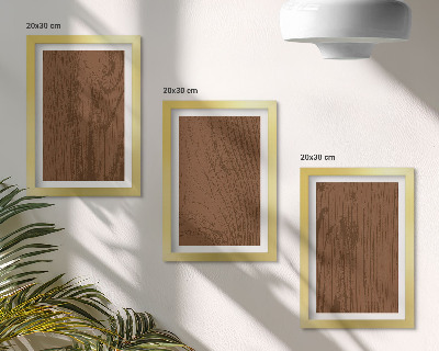 Triptych v ráme Drevený vzor stromovej kôry textúra minimalizmus