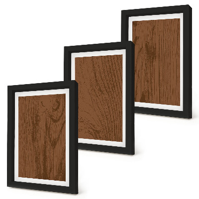 Triptych v ráme Drevený vzor stromovej kôry textúra minimalizmus