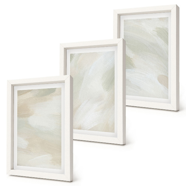 Triptych v ráme Jasné abstraktné farby na plátne, jemný boho štýl