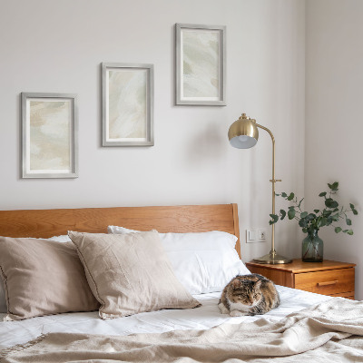 Triptych v ráme Jasné abstraktné farby na plátne, jemný boho štýl