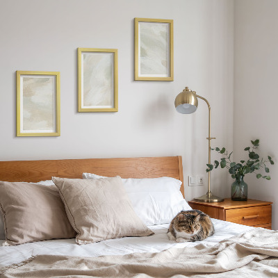 Triptych v ráme Jasné abstraktné farby na plátne, jemný boho štýl