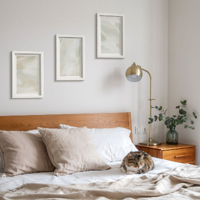 Triptych v ráme Jasné abstraktné farby na plátne, jemný boho štýl