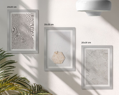 Triptych v ráme Ľahké textúry na piesku, jemný boho štýl