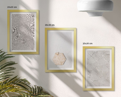 Triptych v ráme Ľahké textúry na piesku, jemný boho štýl