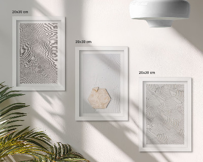 Triptych v ráme Ľahké textúry na piesku, jemný boho štýl