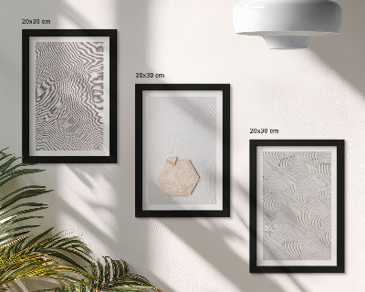 Triptych v ráme Ľahké textúry na piesku, jemný boho štýl