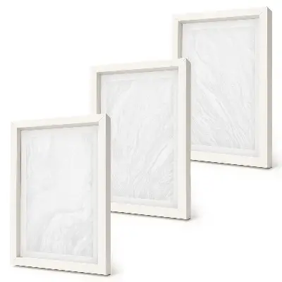 Elegantná mramorová lineárna kamenná štruktúra triptych v ráme