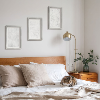 Triptych v ráme Biele škvrny na plátne minimalistické pozadia