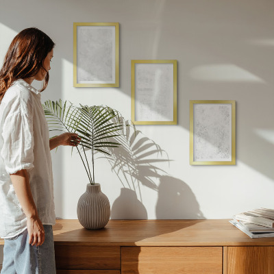 Triptych v ráme Biele škvrny na plátne minimalistické pozadia