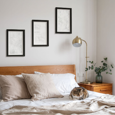 Triptych v ráme Biele škvrny na plátne minimalistické pozadia
