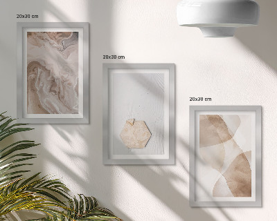 Triptych v ráme Dizajnérska abstrakcia inšpirovaná prírodou