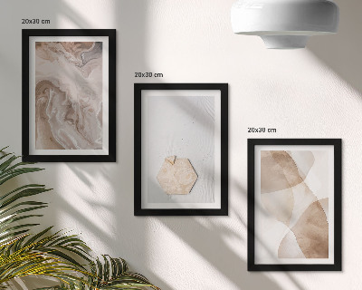 Triptych v ráme Dizajnérska abstrakcia inšpirovaná prírodou