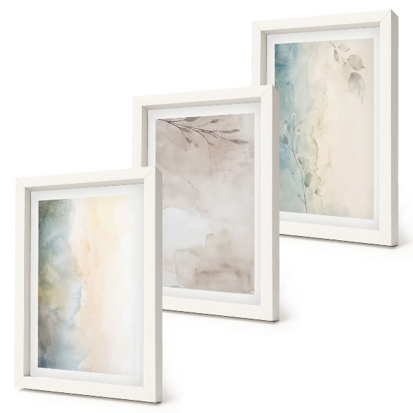 Triptych v ráme Jemné kartóny z akvarelových farieb