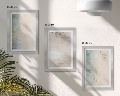 Triptych v ráme Jemné kartóny z akvarelových farieb