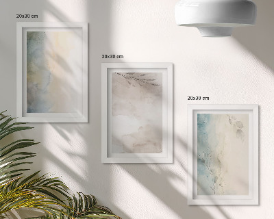 Triptych v ráme Jemné kartóny z akvarelových farieb