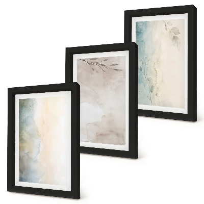 Triptych v ráme Jemné kartóny z akvarelových farieb