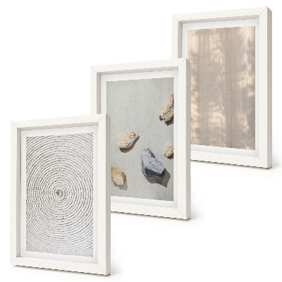 Triptych v ráme Boho textúry, prírodné štruktúry