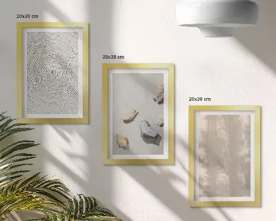 Boho textúry a prírodné štruktúry triptych v ráme