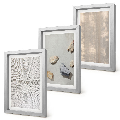 Triptych v ráme Boho textúry, prírodné štruktúry