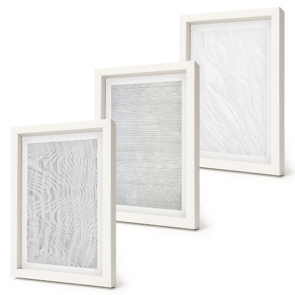 Triptych v ráme Jasné vzory štruktúr strún v piesku