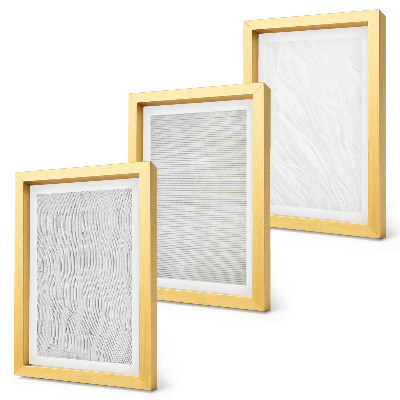 Triptych v ráme Jasné vzory štruktúr strún v piesku