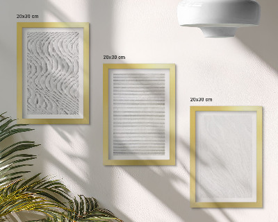 Triptych v ráme Jasné vzory štruktúr strún v piesku