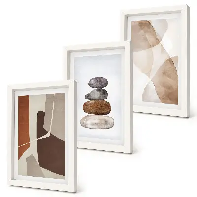 Moderná abstraktná maľba triptych v ráme