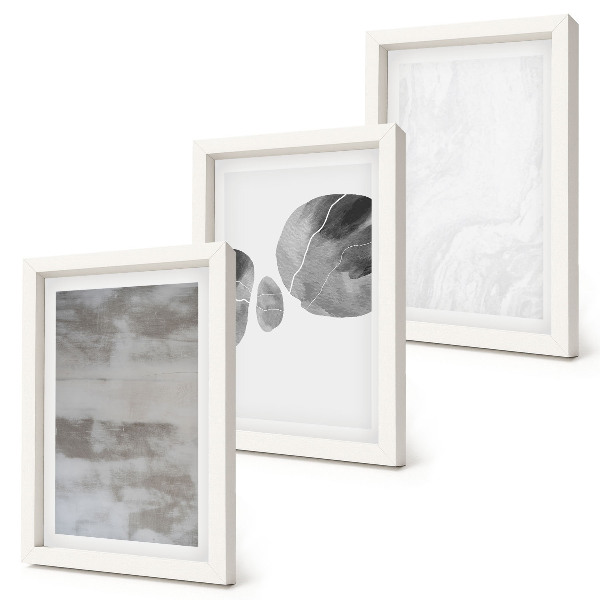 Triptych v ráme Abstraktné tvary a štruktúry v modernom štýle