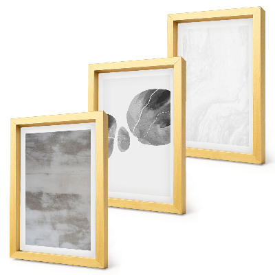 Triptych v ráme Abstraktné tvary a štruktúry v modernom štýle