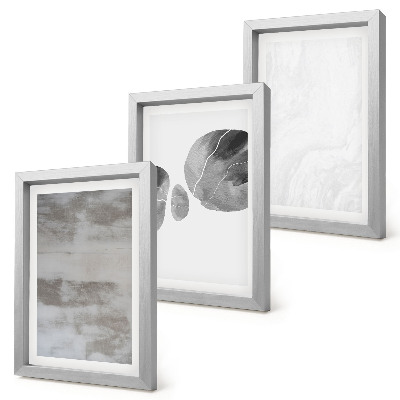 Triptych v ráme Abstraktné tvary a štruktúry v modernom štýle