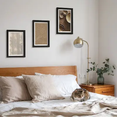 Štruktúry a textúry v minimalistickom štýle triptych v ráme