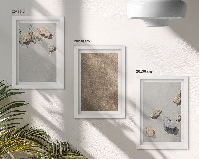 Triptych v ráme Prírodné štruktúry plážových kameňov