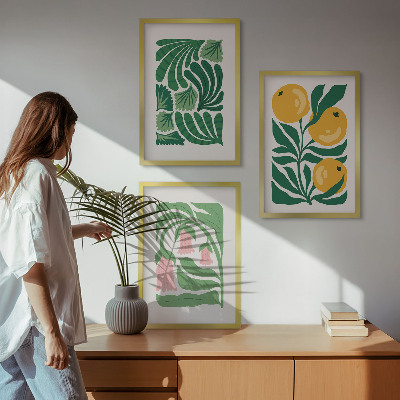 Sada nástenných dekorácií Minimalistické rastlinné vzory