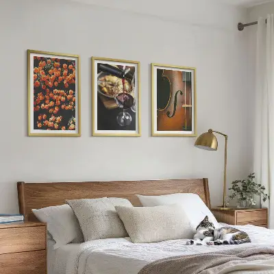Nástenná galéria vintage kvety s vínom a husľami