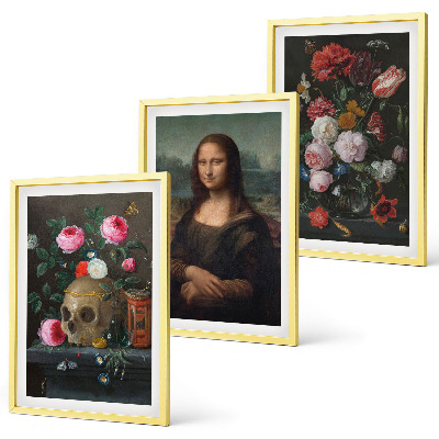 Nástenná galéria Portrét lebky kvetov Mona Lisa