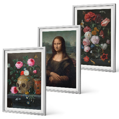Nástenná galéria Portrét lebky kvetov Mona Lisa