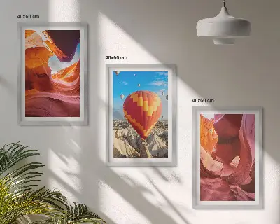Sada nástenných dekorácií púštne rokliny z pohľadu z balóna