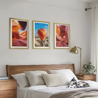 Sada nástenných dekorácií púštne rokliny z pohľadu z balóna