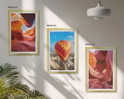 Sada nástenných dekorácií púštne rokliny z pohľadu z balóna